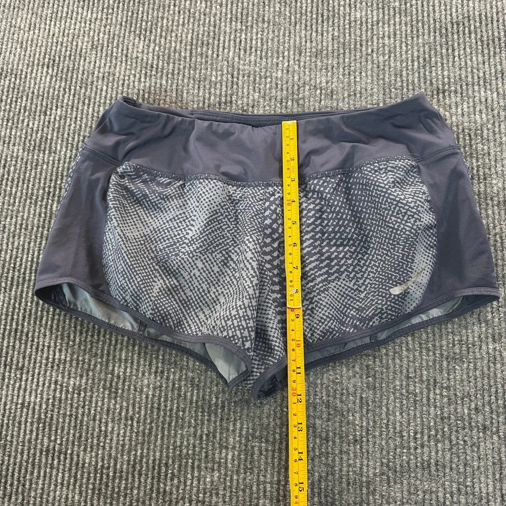Nike Womens Dri-FIT Running Shorts Medium Grey Geometric Pattern Liner